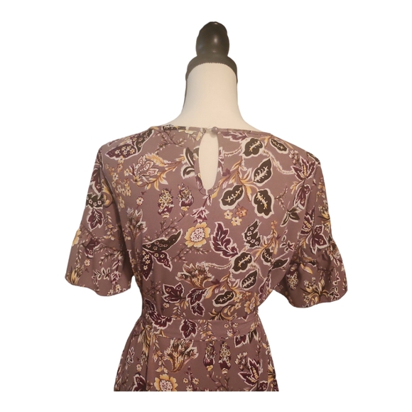 SHEIN Purple Floral A-line Ruffle Dress with Detachable Belt Size S - Picture 5 of 8